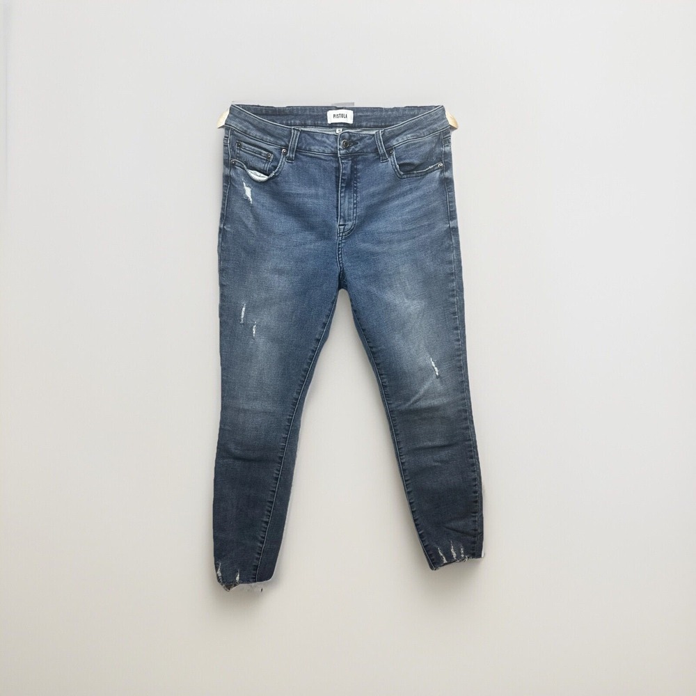 Anthropology Pistola 30 Jeans woman blue denim ankle cut high rise
